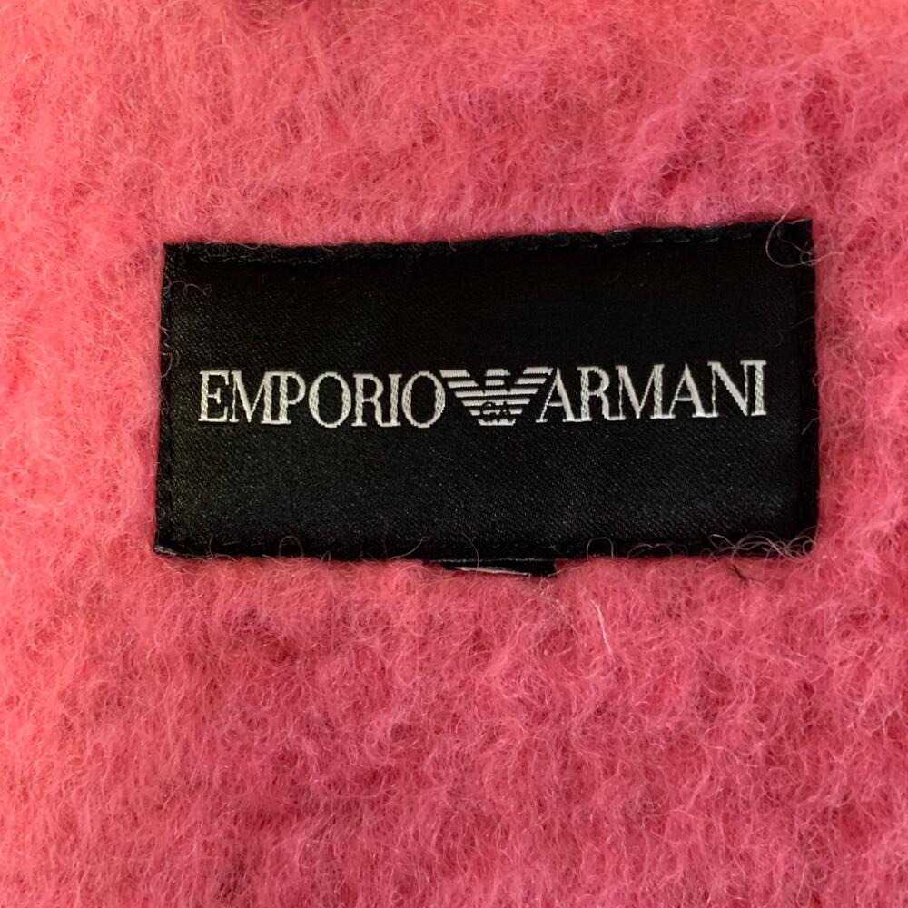 EMPORIO ARMANI Size XS Pink Wool  Polyester Textured Notch Lapel Coat - Picture 4 of 6